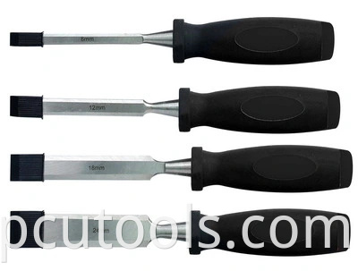 4 PCS 65mn Blade TPR+PP Handle Wood Chisel Set